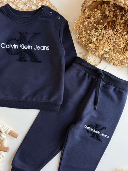 Unisex “CK” Print Set - Deep Navy | Boys