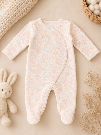 Girls Pink floral Baby Overall