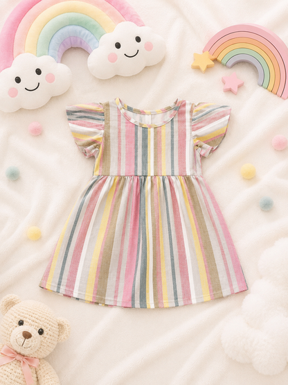 Flutter Rainbow Girls Dress