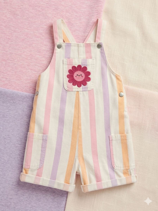 Rainbow Stripe Overalls | Pastel Dungarees