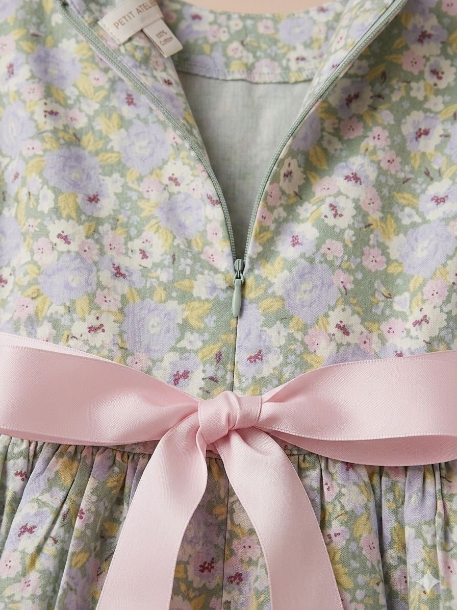 Girls Floral Bow Dress l 2-7Y