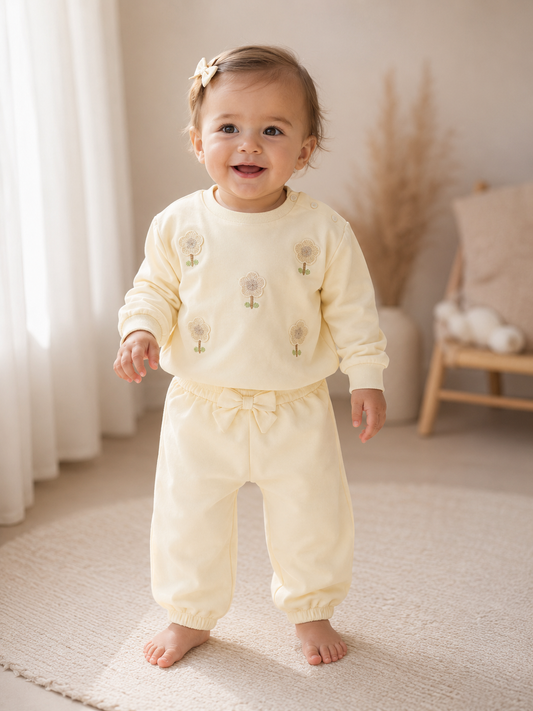 Baby floral Vanille’ Set - Cotton Autumn | Girls