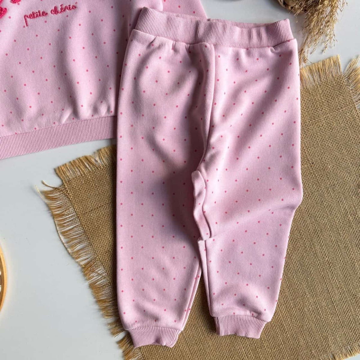 Girls “Paris” Polka Set - Pink