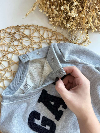 Unisex “Gap” Print Set - Grey | Boys