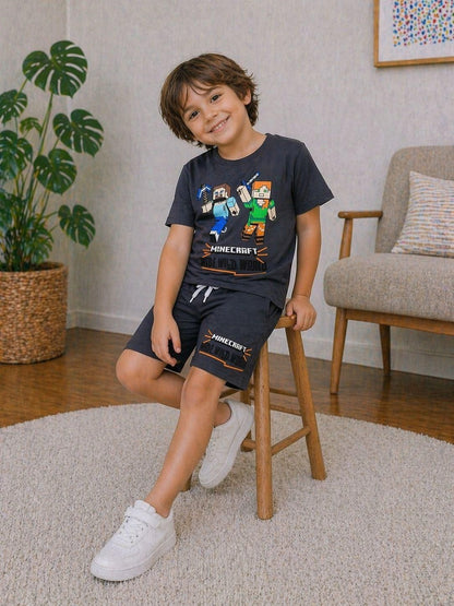 Minecraft Boys Grey Set
