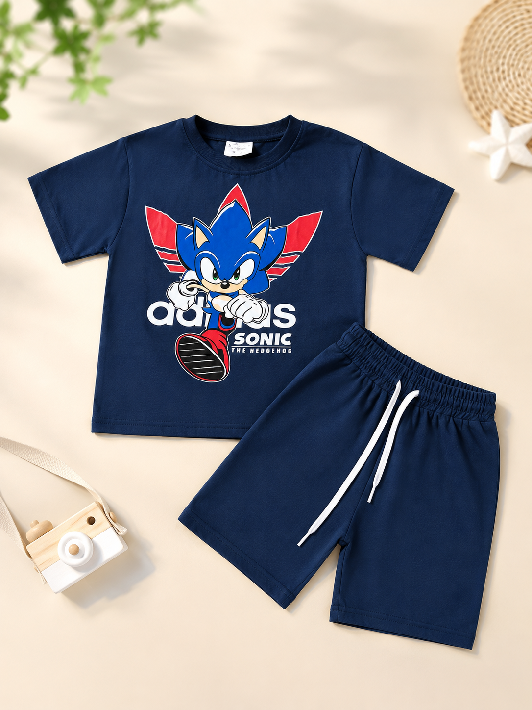 Boys “Sonic” Cotton Shorts Set