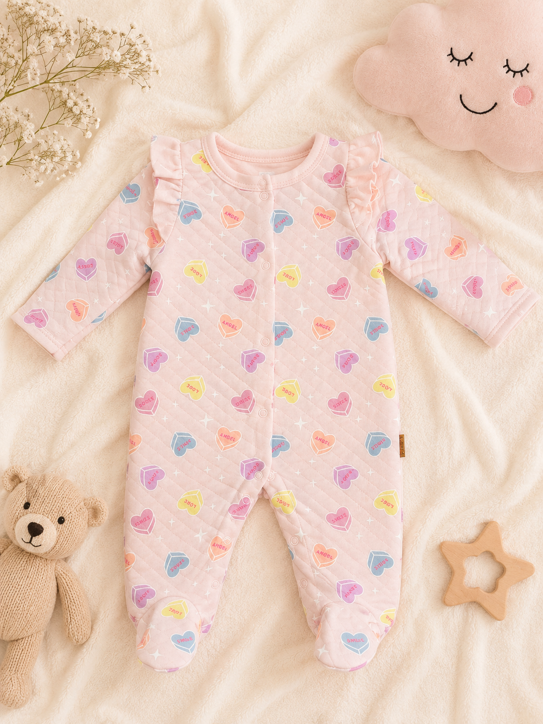 Candy Heart Print - Baby girl Overall