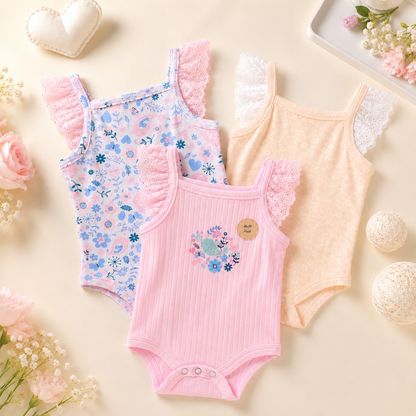 Blossom Lace Bodysuits - Pack of 3