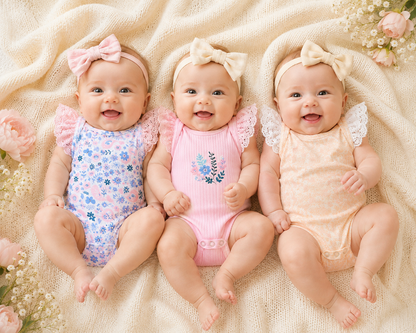 Blossom Lace Bodysuits - Pack of 3