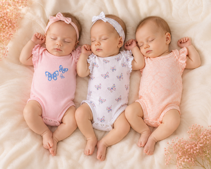 Butterflies Sleeveless Bodysuits- Pack of 3
