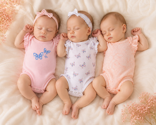 Girls Butterflies Sleeveless Bodysuits- Pack of 3