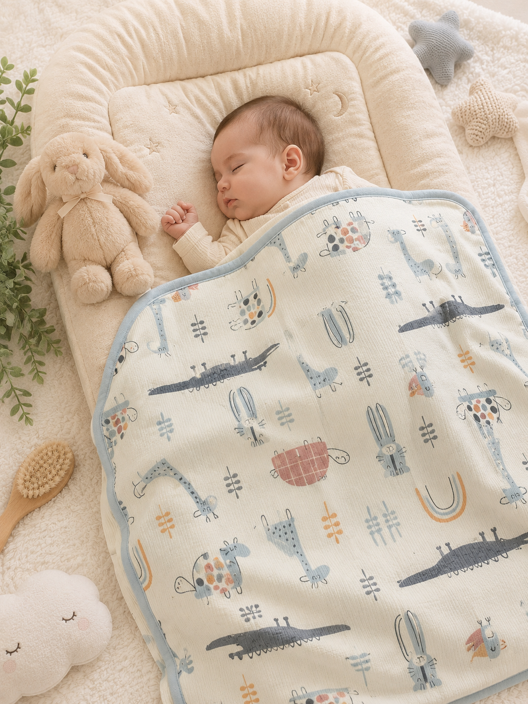 Baby Cotton Blanket | Swaddle Animal Print