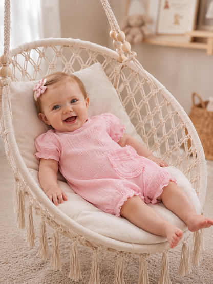 Girls Soft Pink Baby Girl Romper