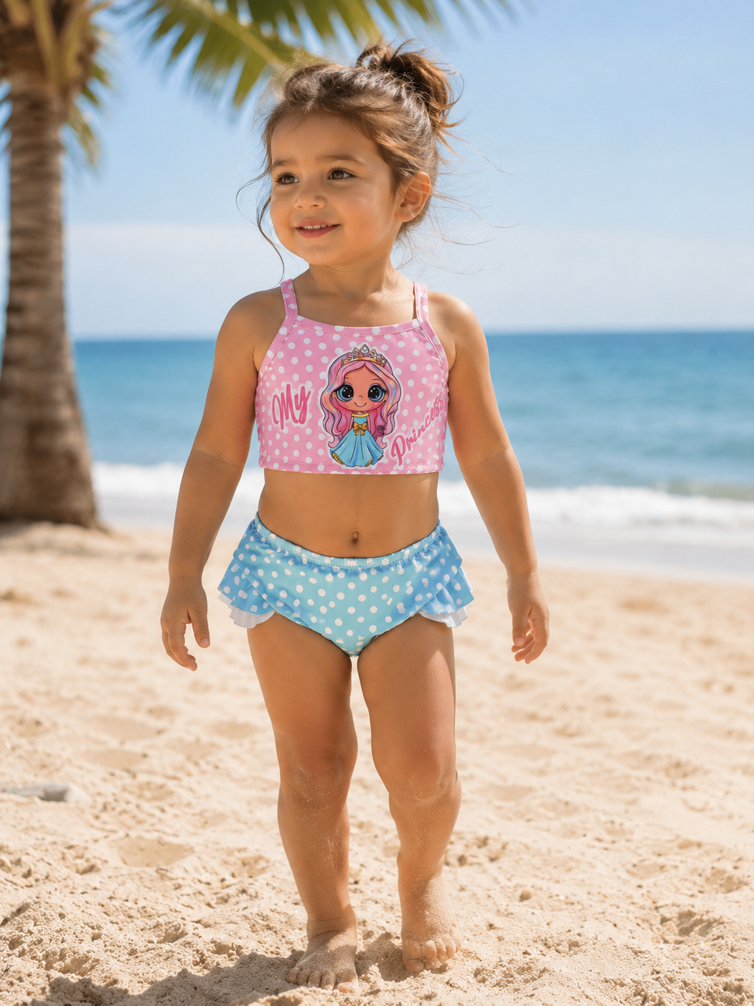 Girls Doll Swimsuit - 3 Pcs Set