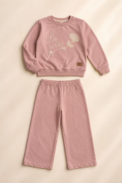 “La Rose” Dusty Pink Girls Autumn Set