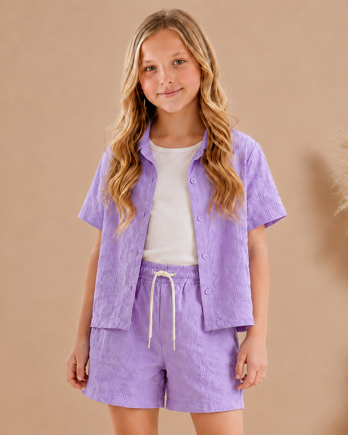 Girls Trendy 3-Piece Set - Purple