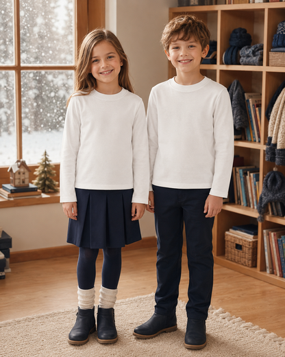 Warm Cotton Blend- Basic White Top