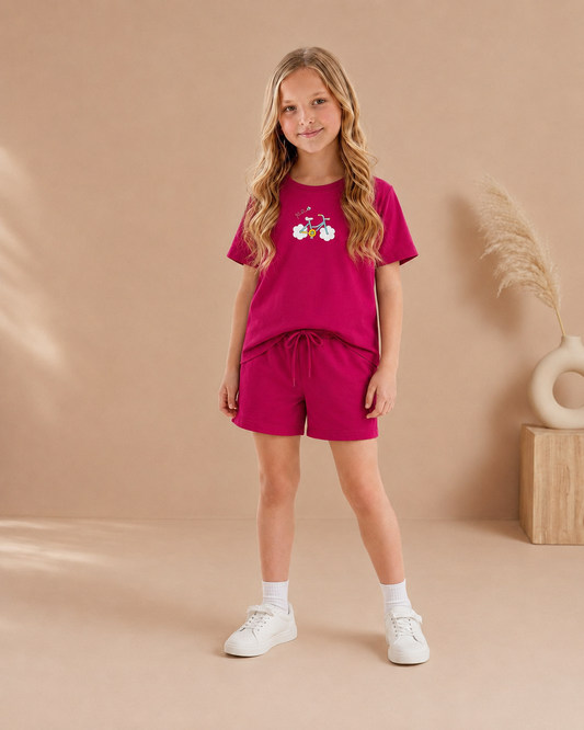Girls Cotton Set - Magenta