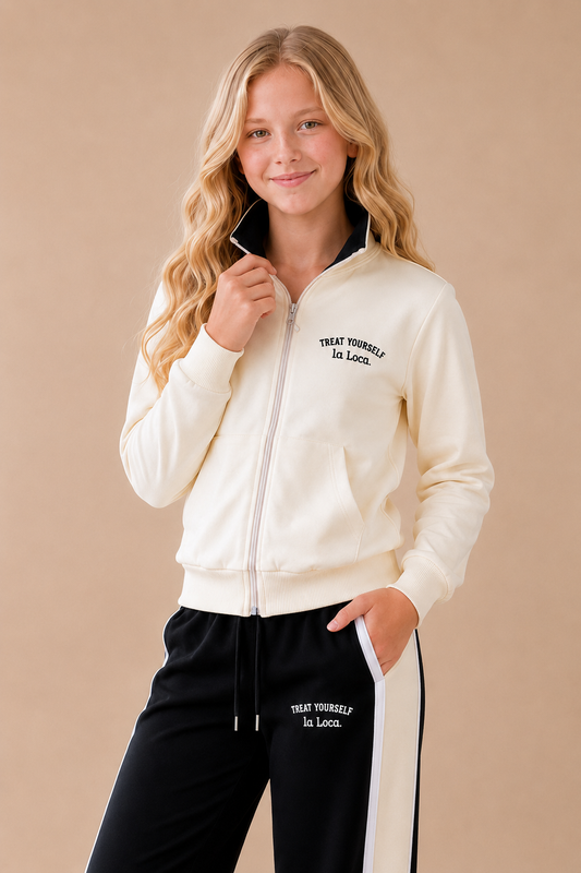 “La loca” Girls Tracksuit - Cream