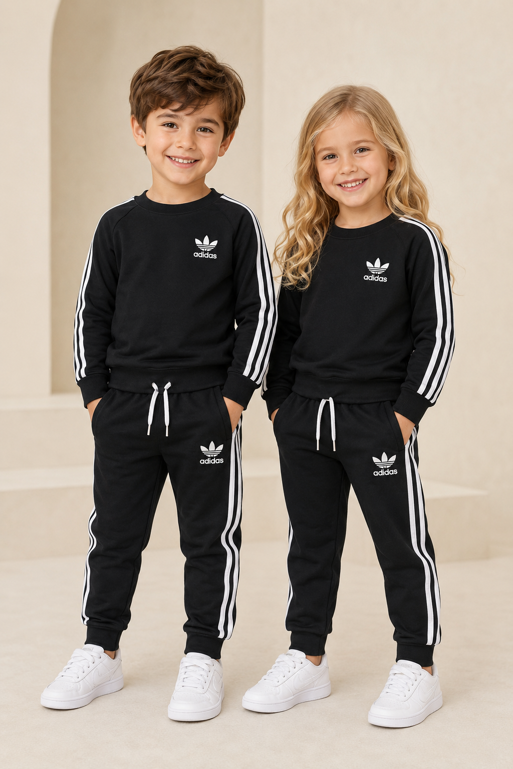 Adidas Boys|Girls Cotton Set - Black