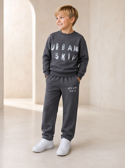“Urban” Cotton Boys Tracksuit - Grey