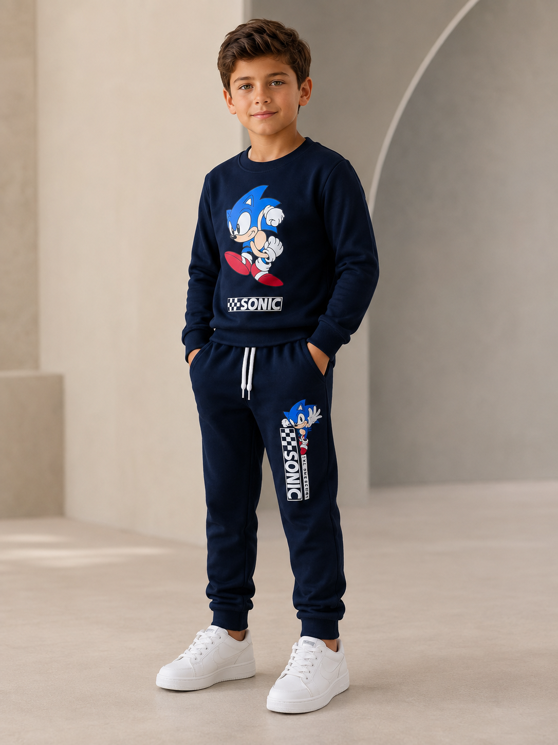 Boys Sonic Cotton Set - Navy