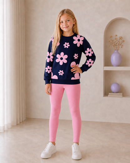Girls GAP Leggings Set - Floral Pink