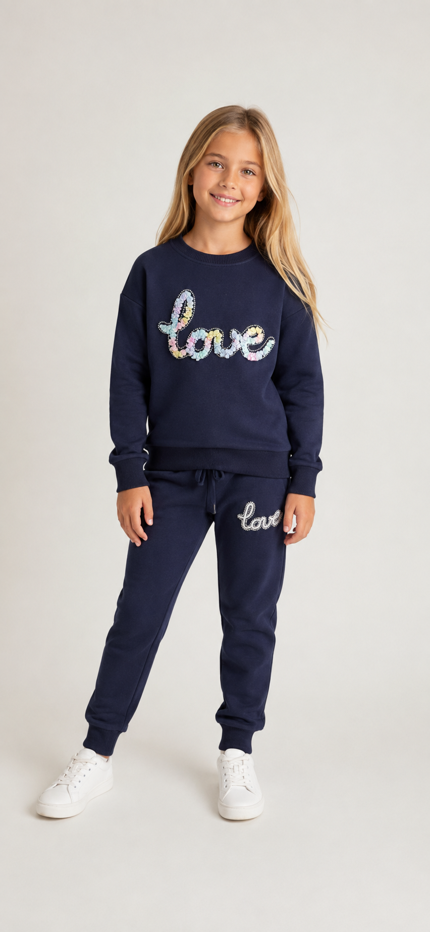 Girls Navy “Love” Tracksuit