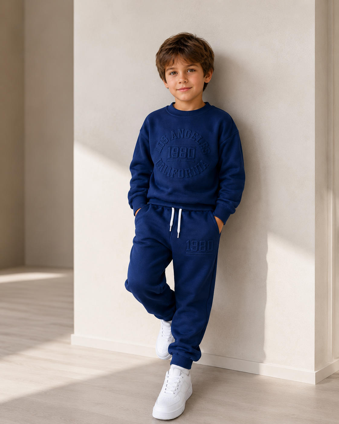 Boys Basic Cotton Set - Navy