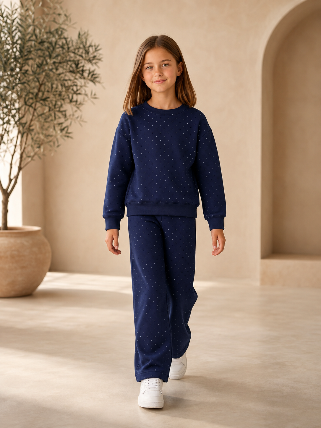Girls Sparkling Navy Set