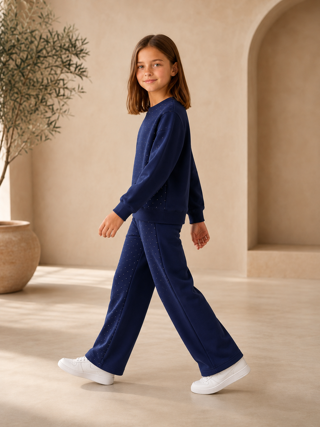 Girls Sparkling Navy Set