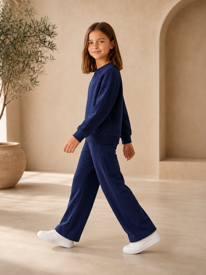 Girls Sparkling Navy Set