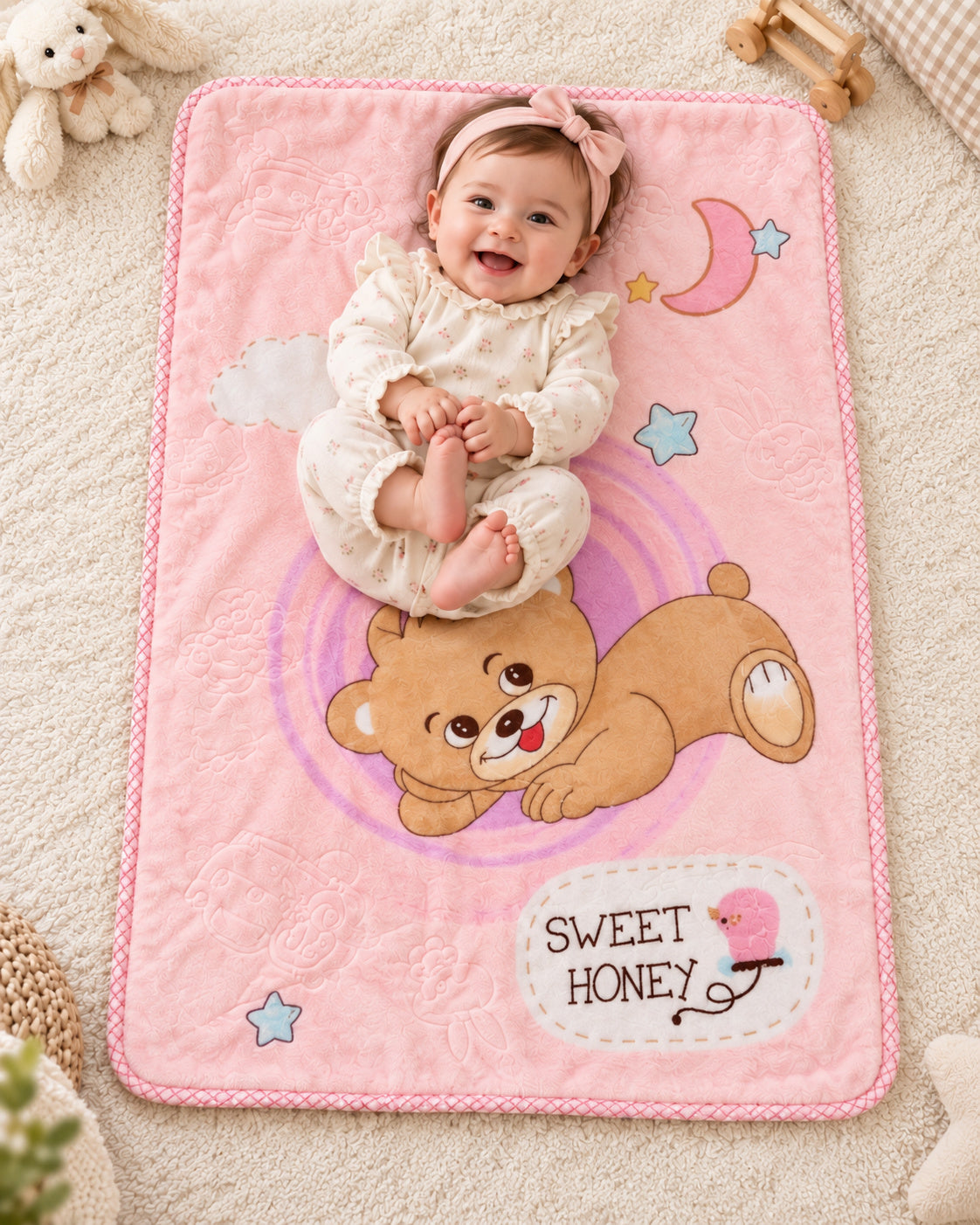 Winter Baby Blanket - Pink