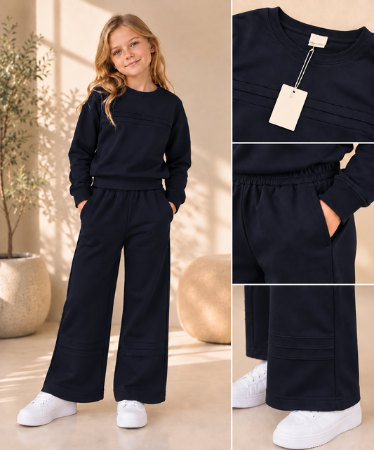 Girls' Deep Navy sweatpants lounge set