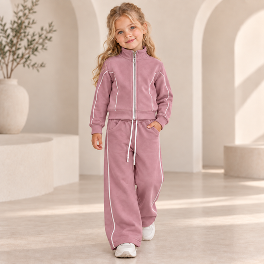 Girls Warm Pink Tracksuit