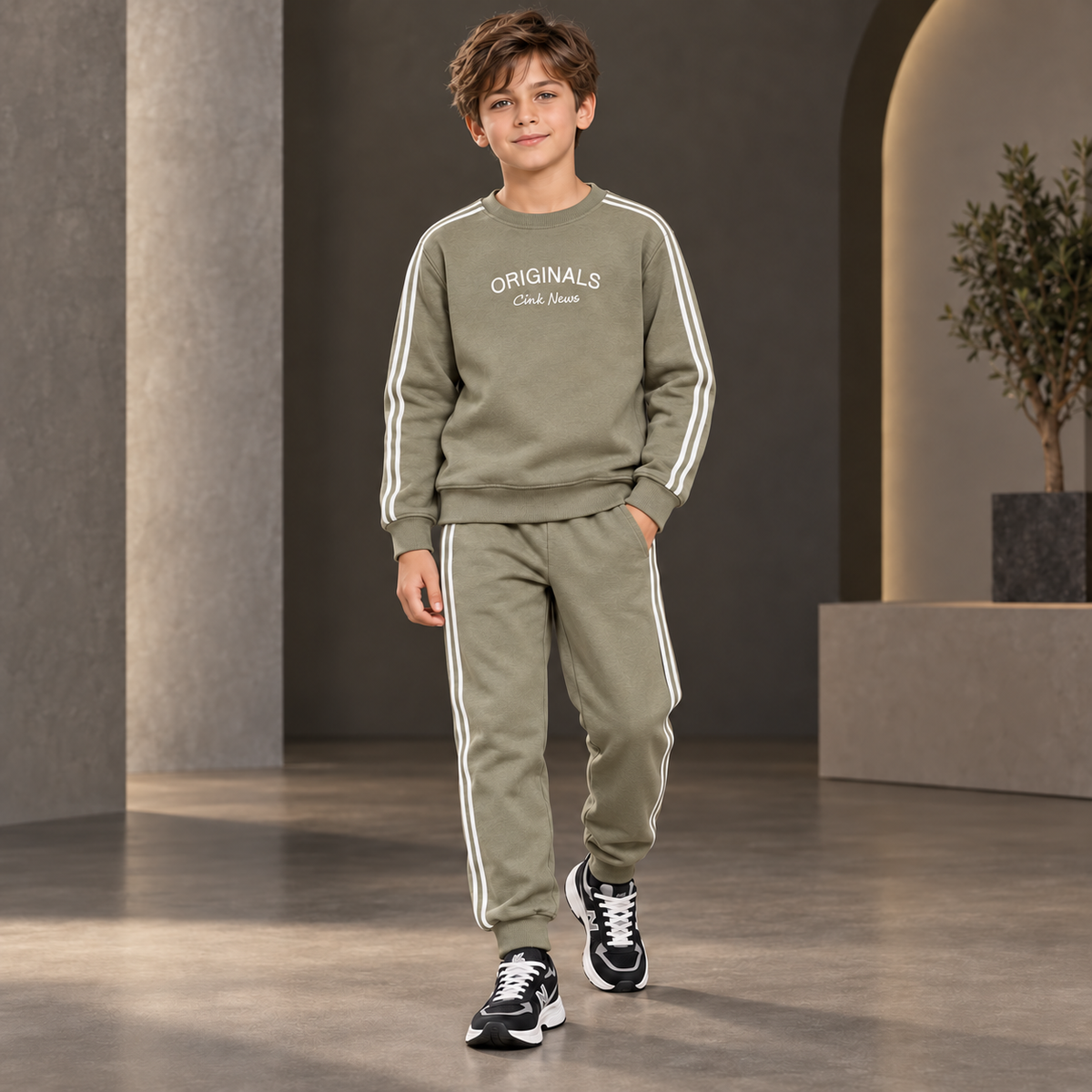 Boys Fleece Olive Set
