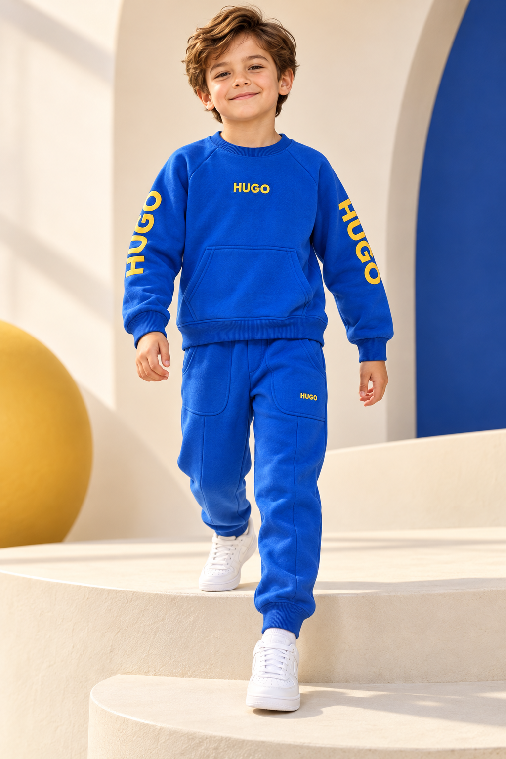 Royal Blue “Hugo” Fleece Boys Set