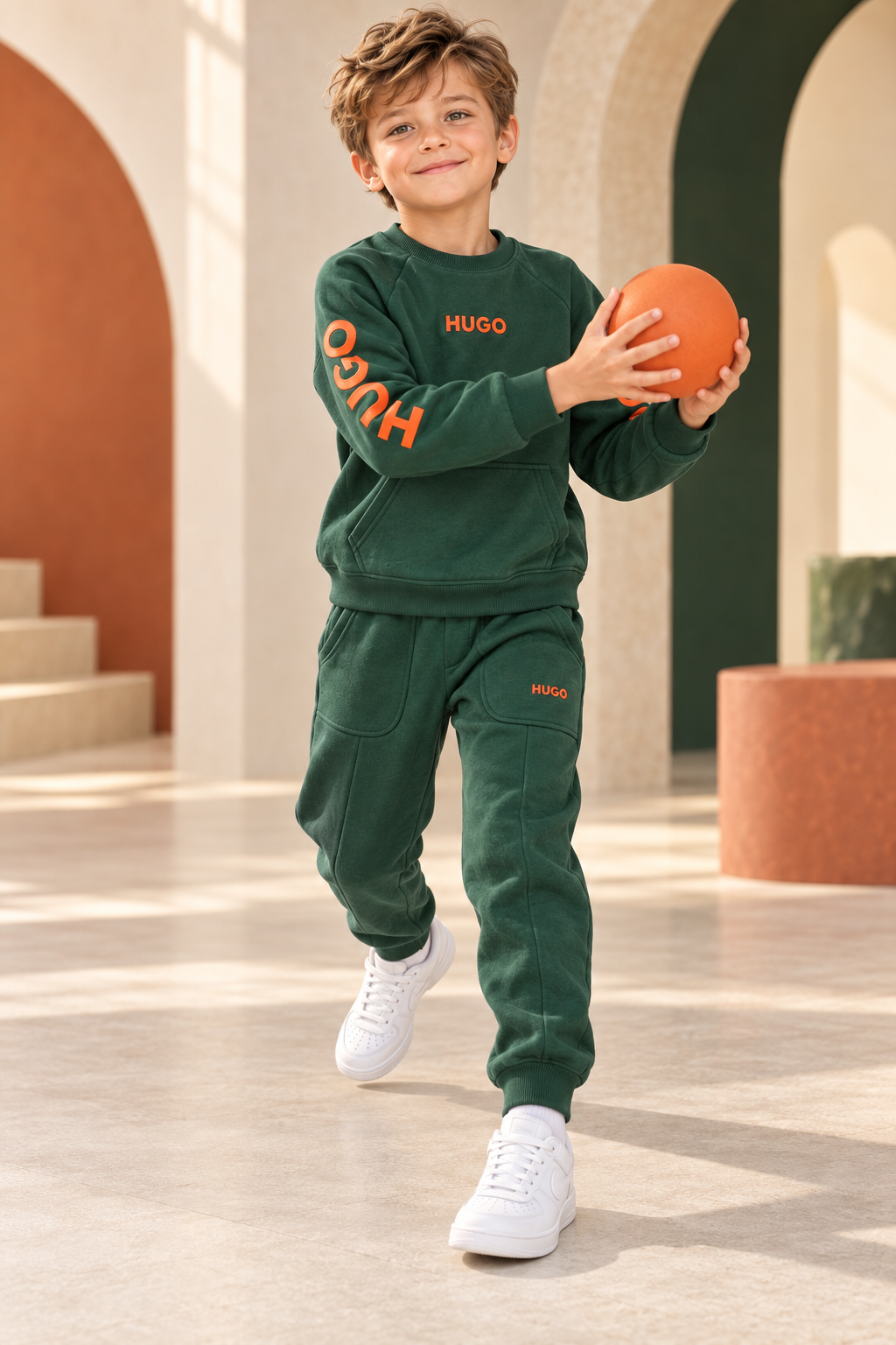 Olive Green “Hugo” Fleece Boys Set