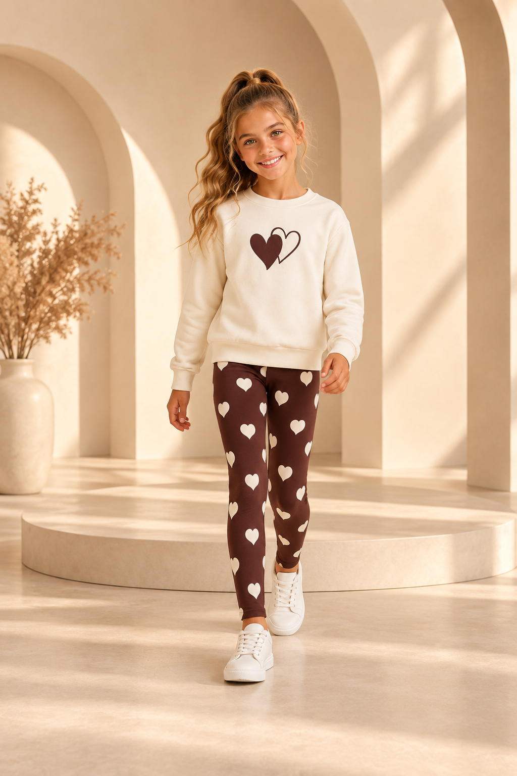 Girls Cotton GAP Leggings Set - Chocolate