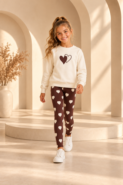 Girls Cotton GAP Leggings Set - Chocolate