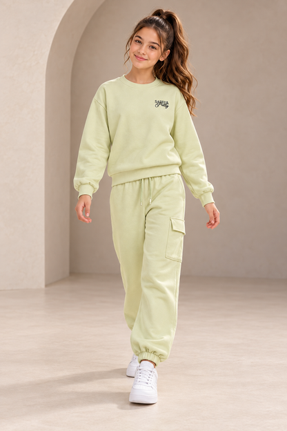 Pistachio Girls Fleece Tracksuit