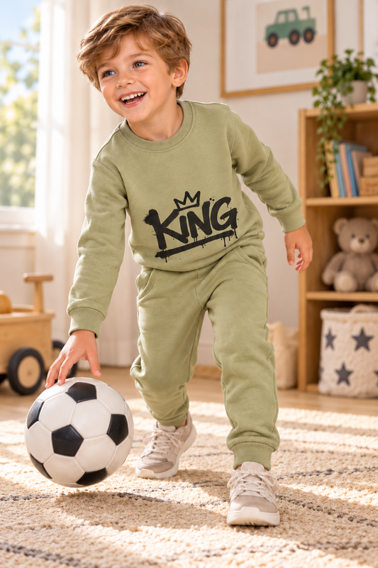 The “King” Mint Fleece Set - Boys