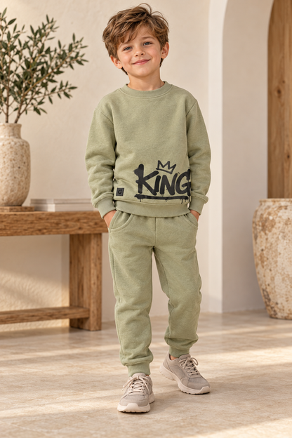 The “King” Mint Fleece Set - Boys