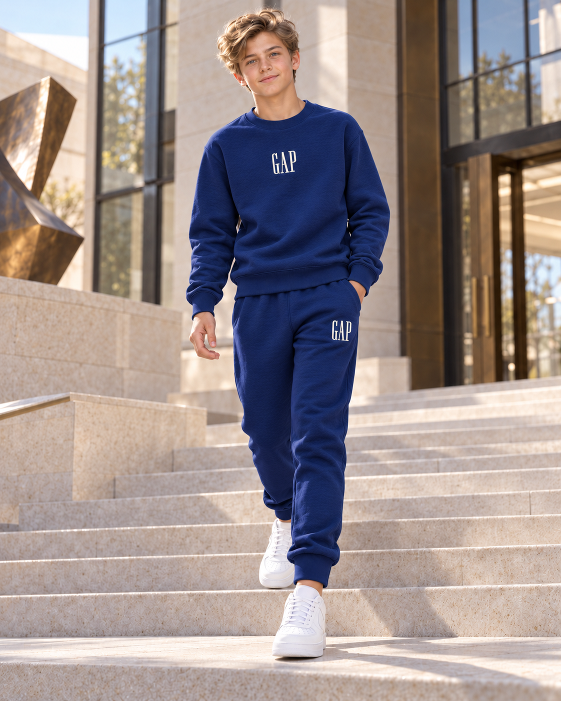 Boys Basic Winter Set (French terry ) - Royal Navy/ Unisex