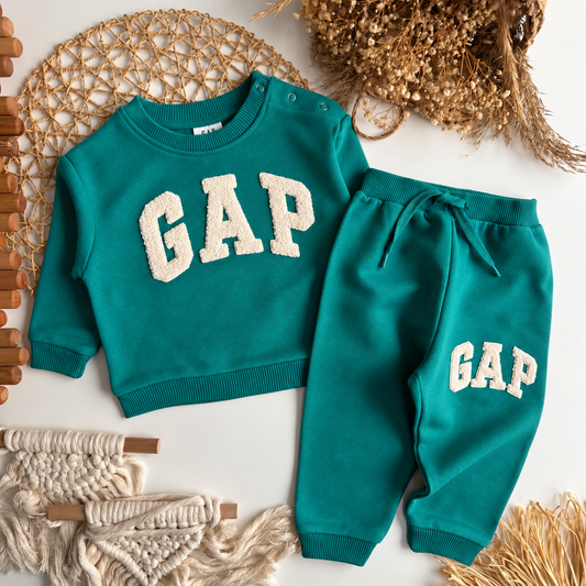 Unisex “GAP” Print Set - Emerald Green | Boys