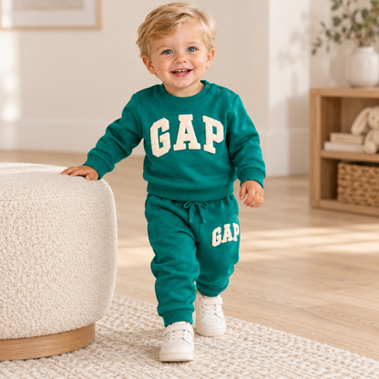 Unisex “GAP” Print Set - Emerald Green | Boys