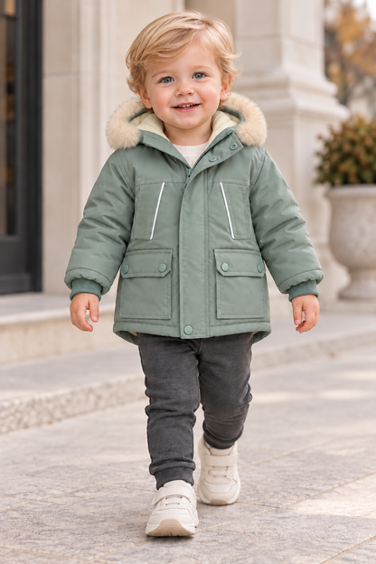 Mint winter Jacket - Fleece with Zipper | Unisex Boys - Girls