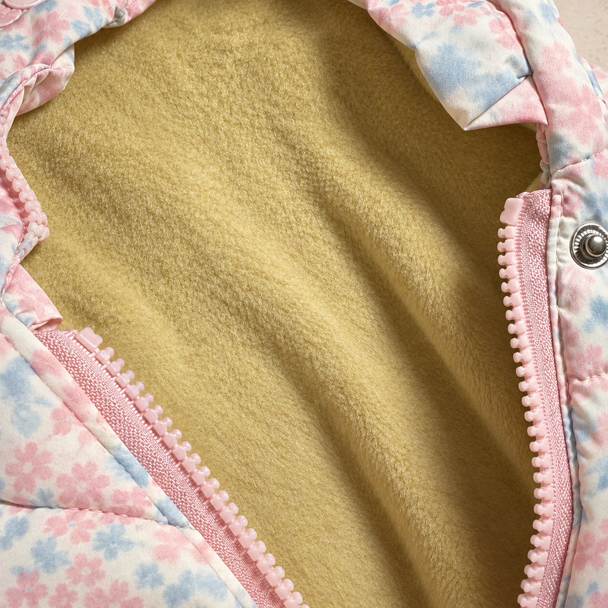 Girls Floral Winter Jacket - Soft Fleece