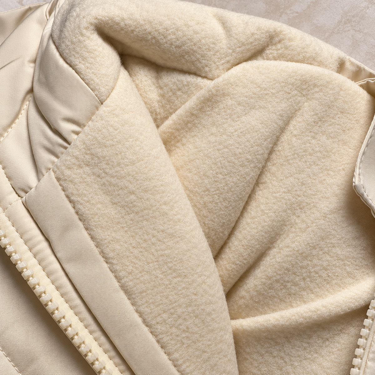 Cream Winter Jacket - fleece with Zipper - Unisex | Girls - Boys