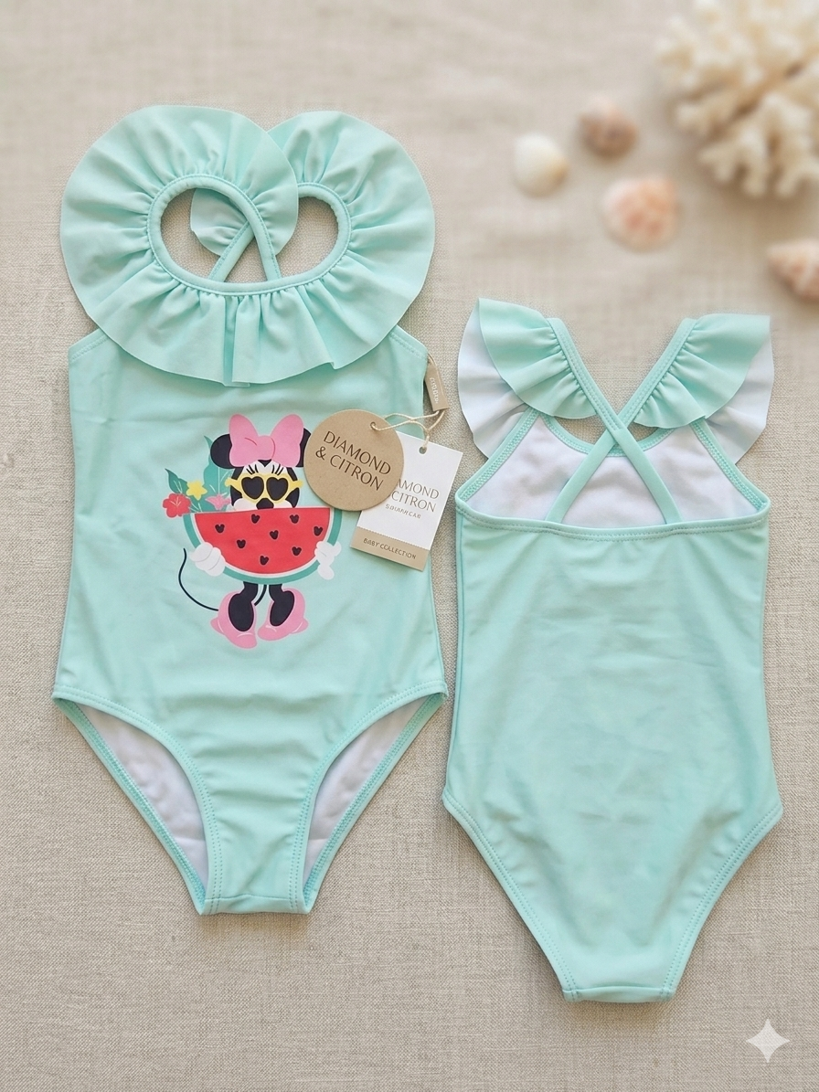 Girls Mint Minnie Swimsuit